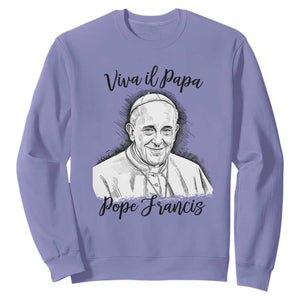 Viva il Papa Pope Francis Sweatshirt Thank You Papa Catholic Tribute TS02 Violet Print Your Wear