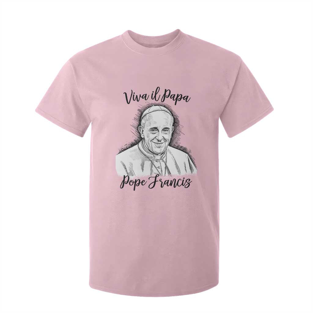 Viva il Papa Pope Francis T Shirt For Kid Thank You Papa Catholic Tribute TS02 Light Pink Print Your Wear