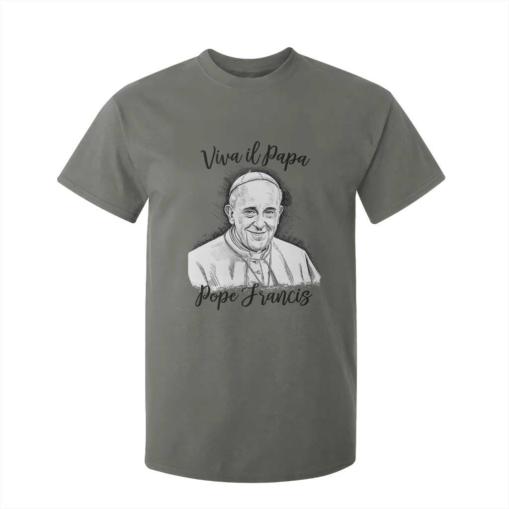 Viva il Papa Pope Francis T Shirt For Kid Thank You Papa Catholic Tribute TS02 Military Green Print Your Wear