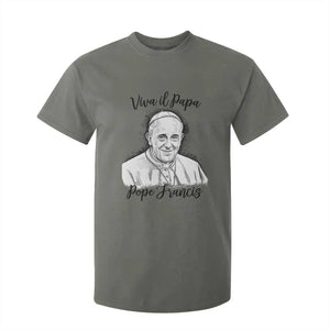 Viva il Papa Pope Francis T Shirt For Kid Thank You Papa Catholic Tribute TS02 Military Green Print Your Wear