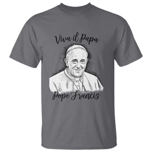 Viva il Papa Pope Francis T Shirt Thank You Papa Catholic Tribute TS02 Charcoal Print Your Wear