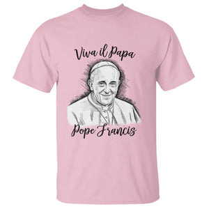 Viva il Papa Pope Francis T Shirt Thank You Papa Catholic Tribute TS02 Light Pink Print Your Wear