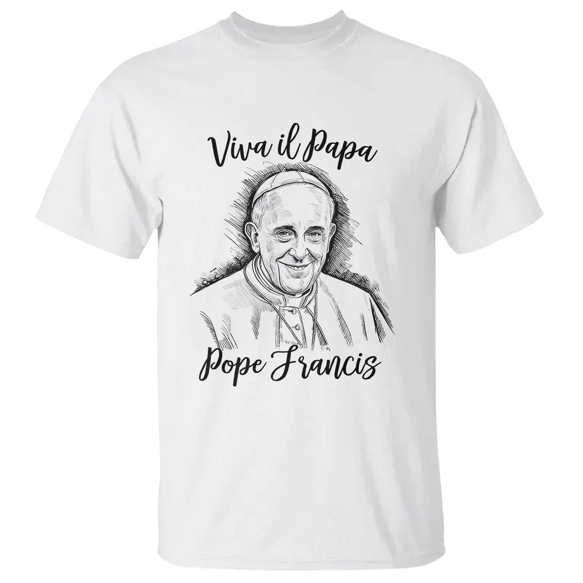 Viva il Papa Pope Francis T Shirt Thank You Papa Catholic Tribute TS02 White Print Your Wear