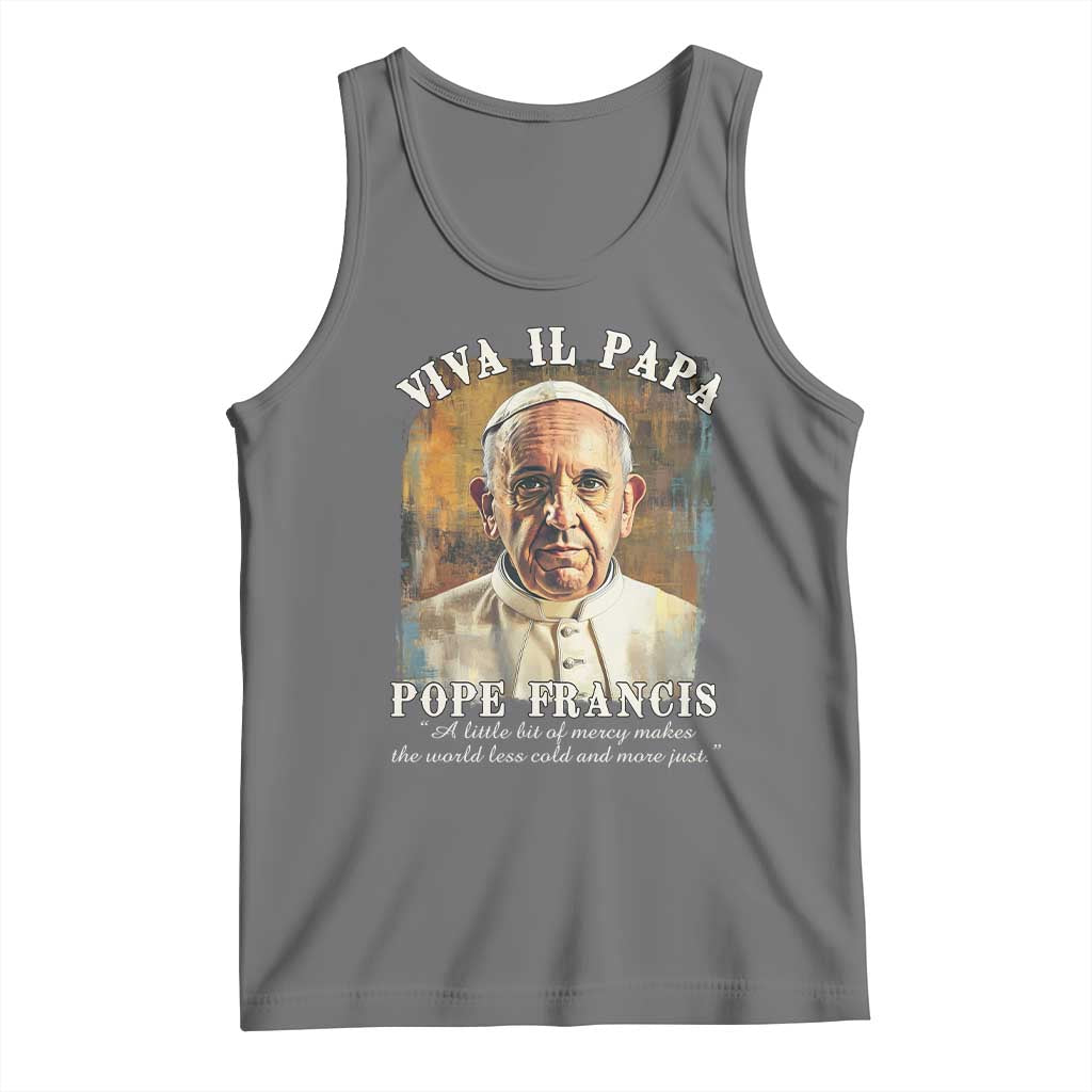 Viva il Papa Pope Francis Tank Top Papa Memorial Tribute TS02 Black Heather Print Your Wear