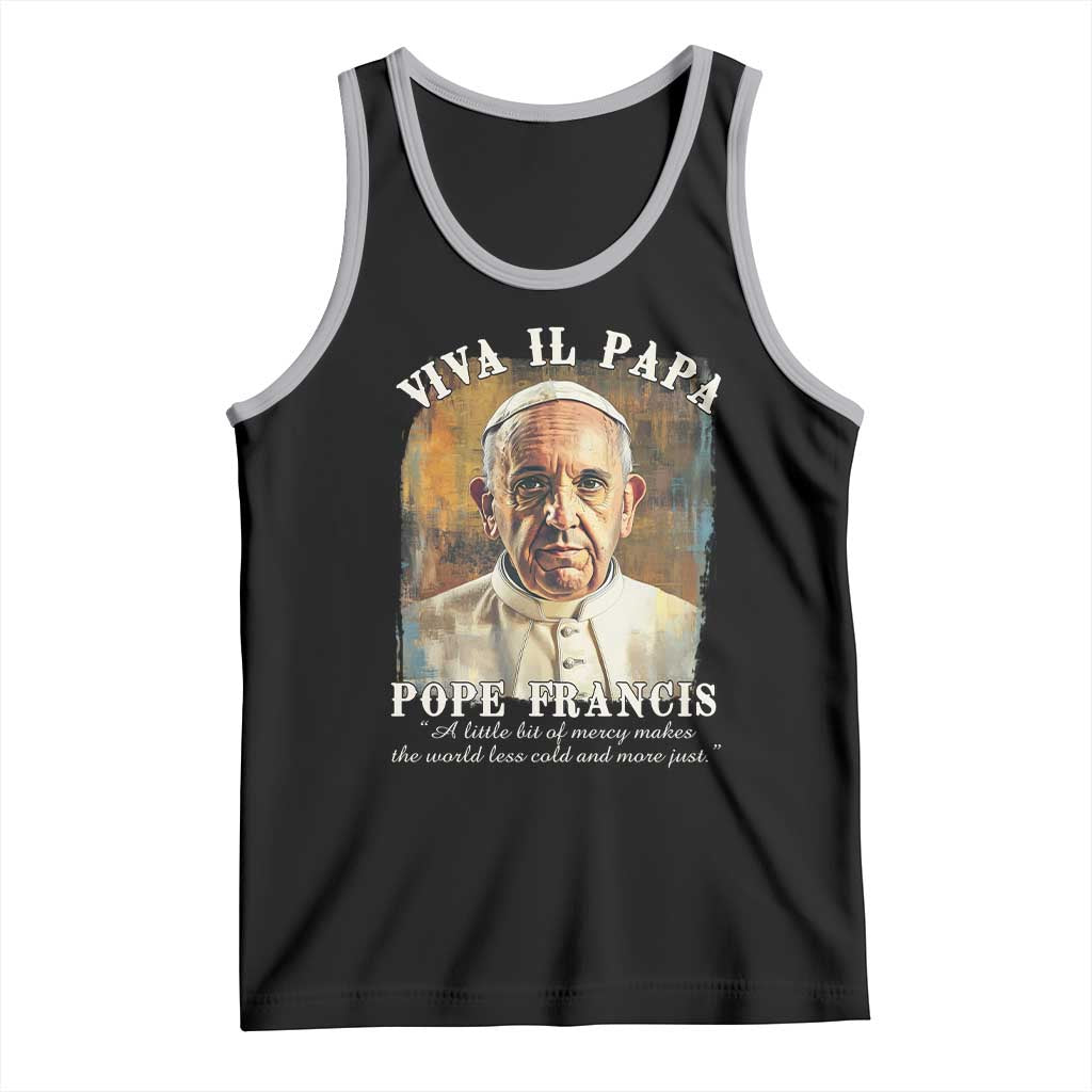 Viva il Papa Pope Francis Tank Top Papa Memorial Tribute TS02 Black Athletic Heather Print Your Wear