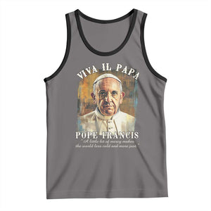Viva il Papa Pope Francis Tank Top Papa Memorial Tribute TS02 Deep Heather Black Print Your Wear