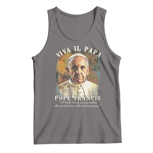 Viva il Papa Pope Francis Tank Top Papa Memorial Tribute TS02 Deep Heather Print Your Wear