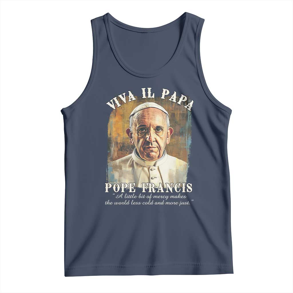 Viva il Papa Pope Francis Tank Top Papa Memorial Tribute TS02 Navy Print Your Wear