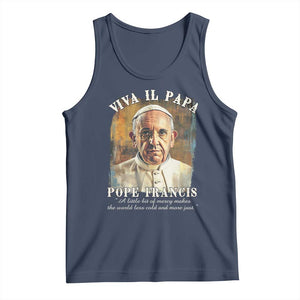 Viva il Papa Pope Francis Tank Top Papa Memorial Tribute TS02 Navy Print Your Wear