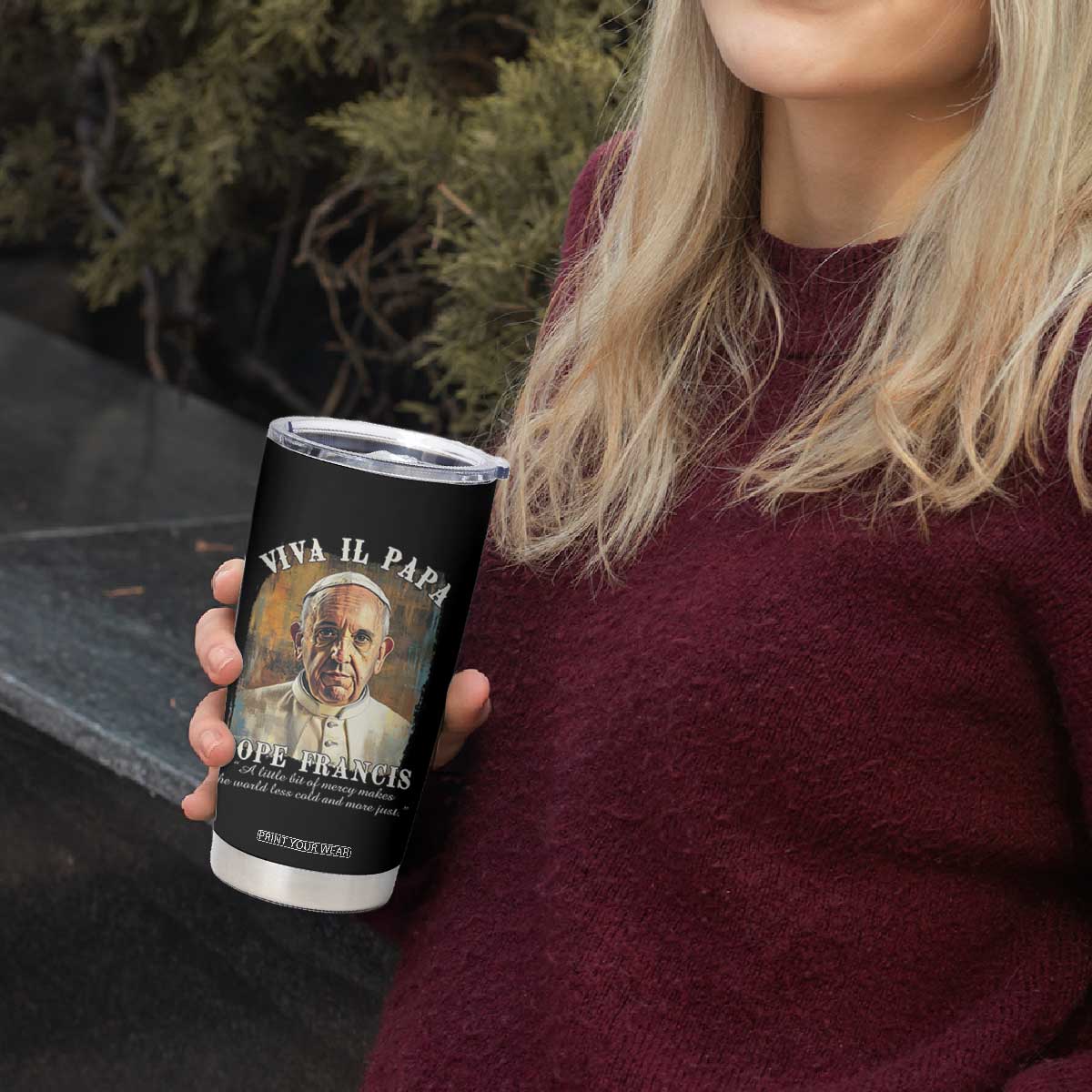 Viva il Papa Pope Francis Tumbler Cup Papa Memorial Tribute TS02 Print Your Wear