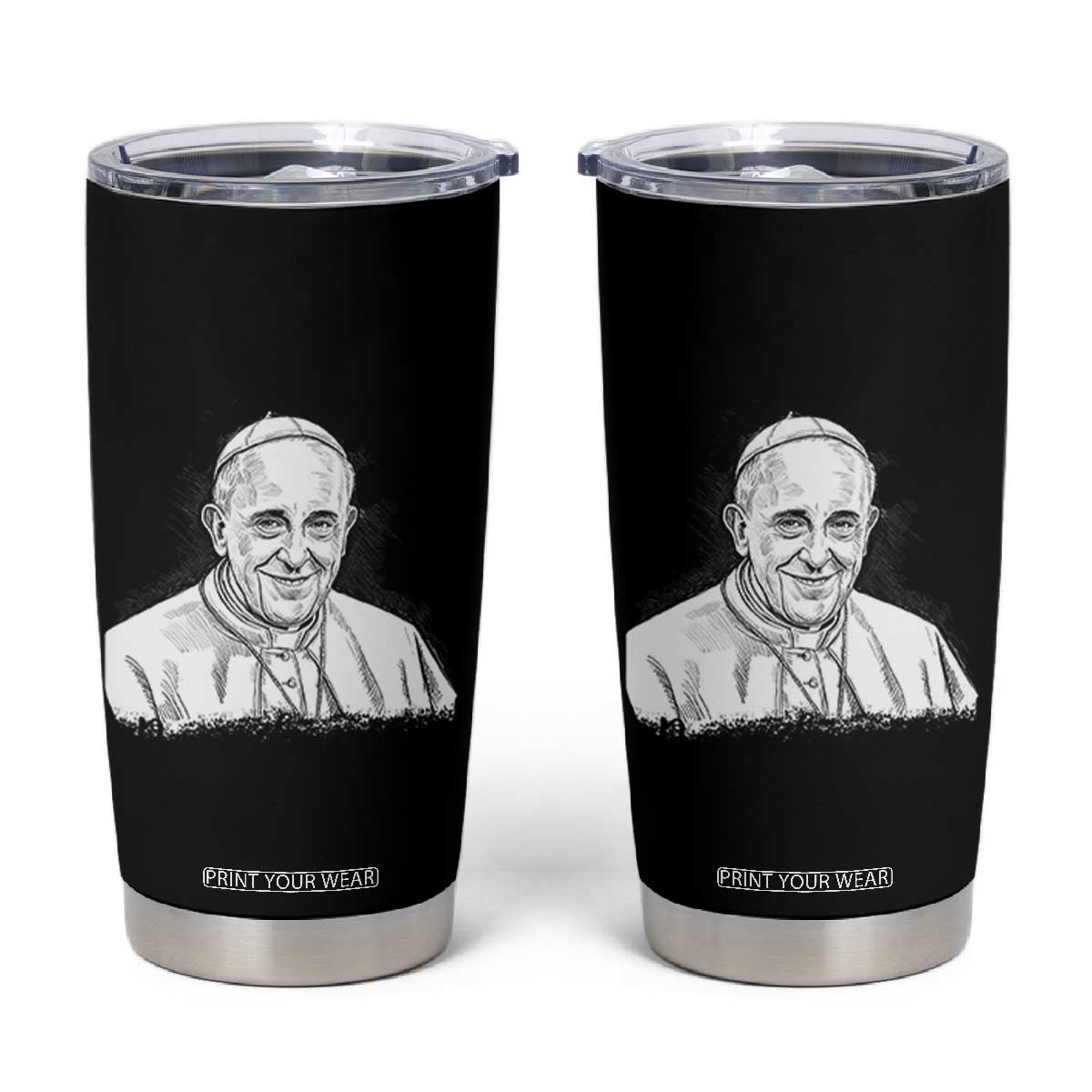 Viva il Papa Pope Francis Tumbler Cup Thank You Papa Catholic Tribute TS02 Black Print Your Wear