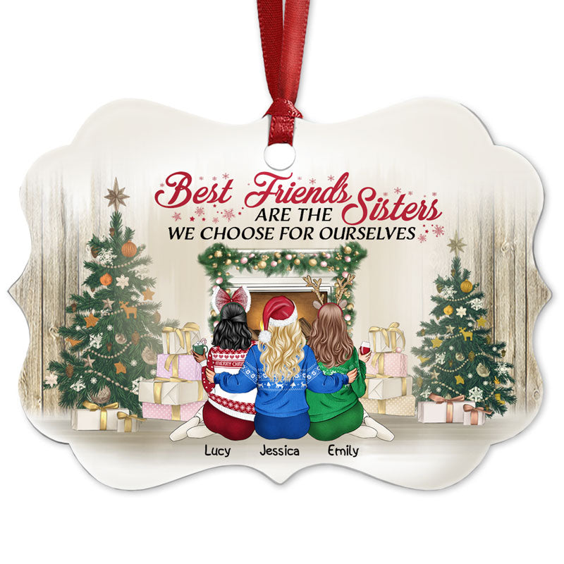 Personalized JP Christmas Ornaments Best Friends Are The Sisters We Choose For Ourselves CTM Ornament Custom - Printyourwear