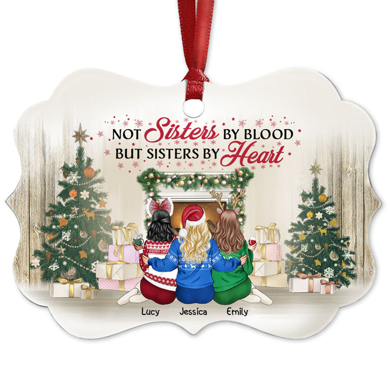 Personalized JP Christmas Ornaments Best Friends Not Sisters By Blood But Sisters By Heart CTM Custom - Printyourwear