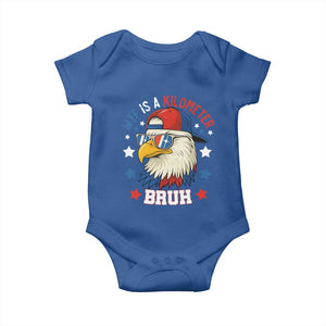 WTF Is A Kilometer Bruh Baby Onesie Funny Patriotic American Bald Eagle TS02 Royal Blue Print Your Wear