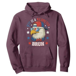 WTF Is A Kilometer Bruh Hoodie Funny Patriotic American Bald Eagle TS02 Maroon Print Your Wear