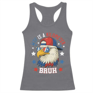 WTF Is A Kilometer Bruh Racerback Tank Top Funny Patriotic American Bald Eagle TS02 Charcoal Print Your Wear