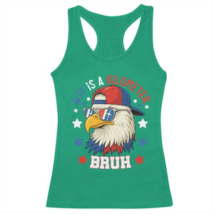 WTF Is A Kilometer Bruh Racerback Tank Top Funny Patriotic American Bald Eagle TS02 Irish Green Print Your Wear