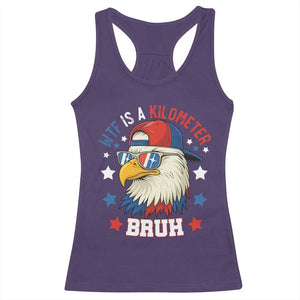 WTF Is A Kilometer Bruh Racerback Tank Top Funny Patriotic American Bald Eagle TS02 Purple Print Your Wear