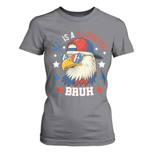 WTF Is A Kilometer Bruh T Shirt For Women Funny Patriotic American Bald Eagle TS02 Charcoal Print Your Wear