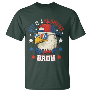 WTF Is A Kilometer Bruh T Shirt Funny Patriotic American Bald Eagle TS02 Dark Forest Green Print Your Wear