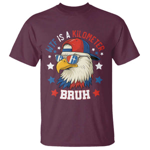 WTF Is A Kilometer Bruh T Shirt Funny Patriotic American Bald Eagle TS02 Maroon Print Your Wear