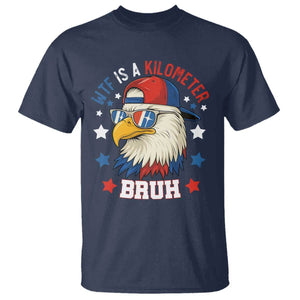 WTF Is A Kilometer Bruh T Shirt Funny Patriotic American Bald Eagle TS02 Navy Print Your Wear