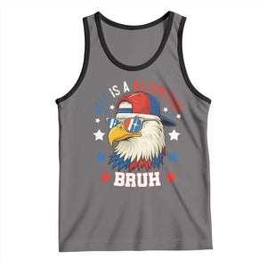 WTF Is A Kilometer Bruh Tank Top Funny Patriotic American Bald Eagle TS02 Deep Heather Black Print Your Wear