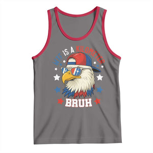 WTF Is A Kilometer Bruh Tank Top Funny Patriotic American Bald Eagle TS02 Deep Heather Red Print Your Wear