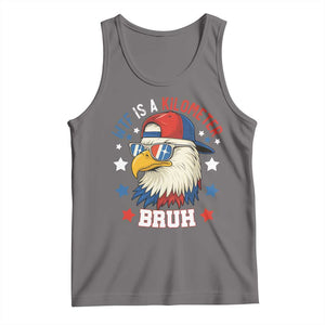WTF Is A Kilometer Bruh Tank Top Funny Patriotic American Bald Eagle TS02 Deep Heather Print Your Wear