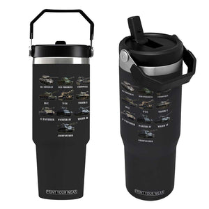 WW2 Tanks Flip Straw Tumbler M4 Sherman Panzer IV Tiger II T-34 History Buff TS02 One Size: 30 oz Black Print Your Wear