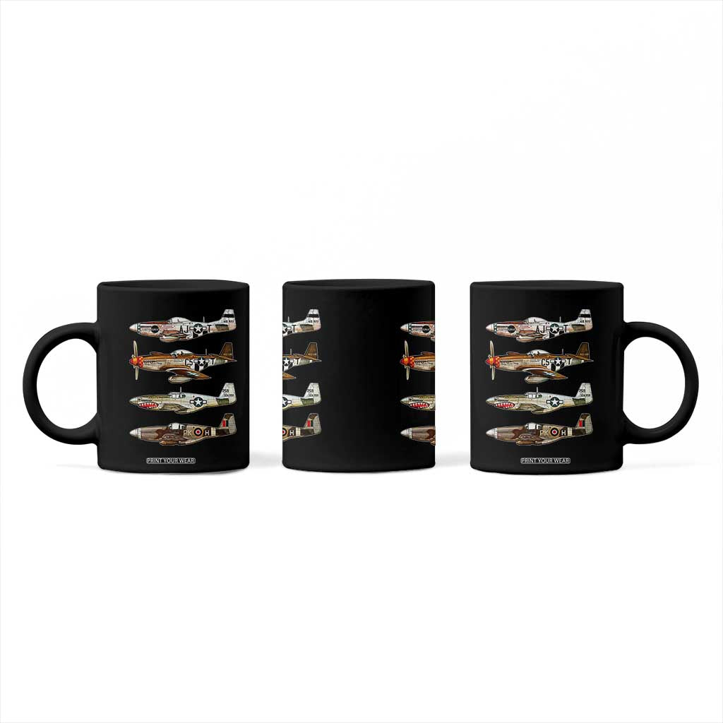 WW2 Warplanes B-17 P51 Coffee Mug Vintage WWII Fighter Planes Iconic Military Aircraft TS02 Print Your Wear