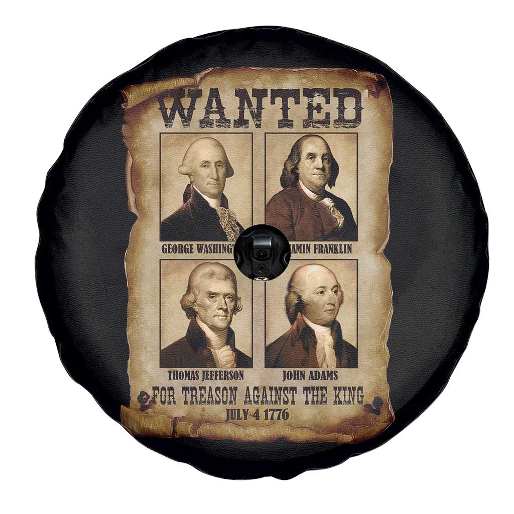 Wanted Treason Founding Fathers 1776 Spare Tire Cover 4th Of July Independence Day TS10 Print Your Wear