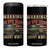 Warning May Start Talking About WWII 4 in 1 Can Cooler Tumbler American Flag Tank TS11 One Size: 16 oz Black Print Your Wear