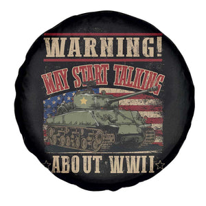 Warning May Start Talking About WWII Spare Tire Cover American Flag Tank TS11 Print Your Wear