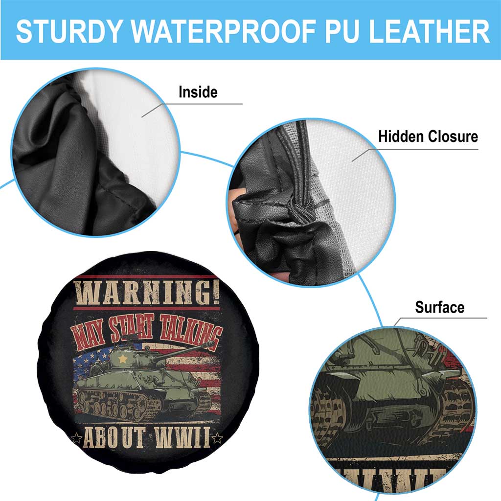 Warning May Start Talking About WWII Spare Tire Cover American Flag Tank TS11 Print Your Wear