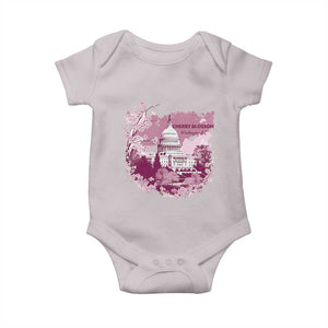 Washington DC Cherry Blossoms Baby Onesie Capitol Building Sakura TS11 Ice Gray Print Your Wear
