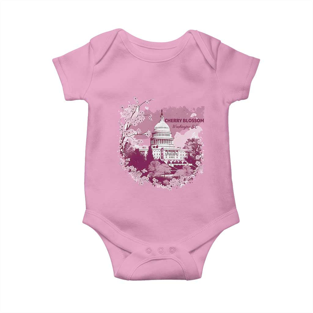 Washington DC Cherry Blossoms Baby Onesie Capitol Building Sakura TS11 Light Pink Print Your Wear