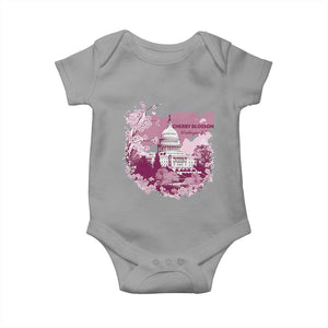 Washington DC Cherry Blossoms Baby Onesie Capitol Building Sakura TS11 Sport Gray Print Your Wear