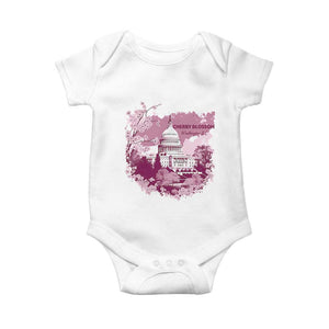 Washington DC Cherry Blossoms Baby Onesie Capitol Building Sakura TS11 White Print Your Wear