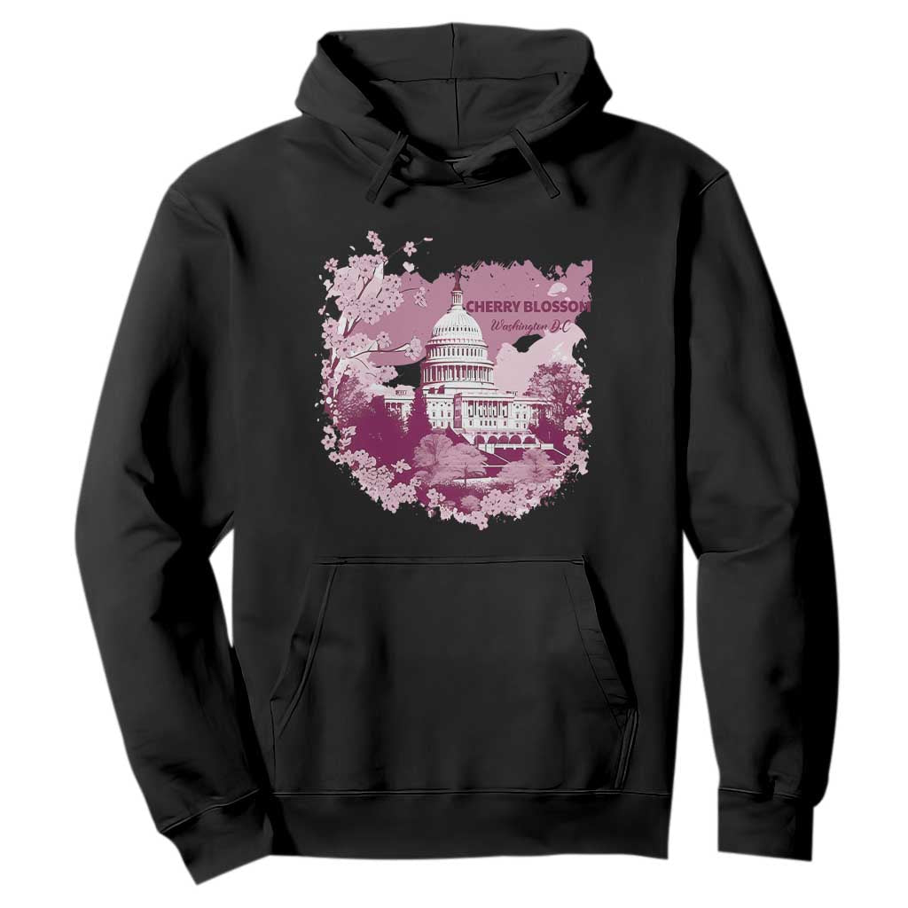 Washington DC Cherry Blossoms Hoodie Capitol Building Sakura TS11 Black Print Your Wear