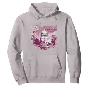 Washington DC Cherry Blossoms Hoodie Capitol Building Sakura TS11 Ice Gray Print Your Wear