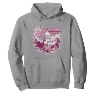 Washington DC Cherry Blossoms Hoodie Capitol Building Sakura TS11 Sport Gray Print Your Wear