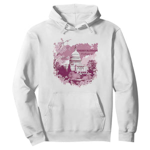 Washington DC Cherry Blossoms Hoodie Capitol Building Sakura TS11 White Print Your Wear