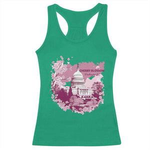 Washington DC Cherry Blossoms Racerback Tank Top Capitol Building Sakura TS11 Irish Green Print Your Wear