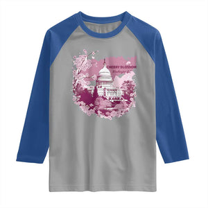 Washington DC Cherry Blossoms Raglan Shirt Capitol Building Sakura TS11 Sport Gray Royal Print Your Wear
