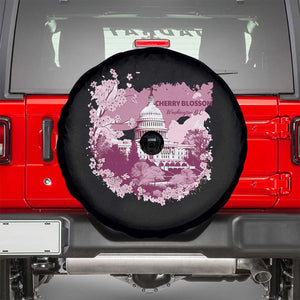 Washington DC Cherry Blossoms Spare Tire Cover Capitol Building Sakura TS11 Black Print Your Wear