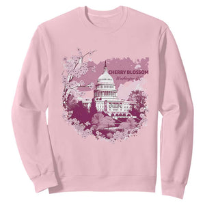Washington DC Cherry Blossoms Sweatshirt Capitol Building Sakura TS11 Light Pink Print Your Wear