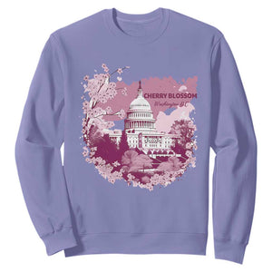 Washington DC Cherry Blossoms Sweatshirt Capitol Building Sakura TS11 Violet Print Your Wear