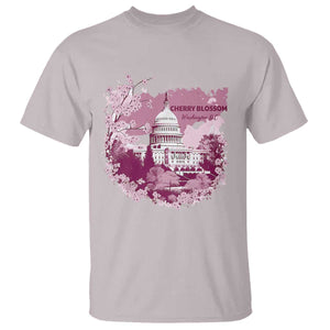 Washington DC Cherry Blossoms T Shirt Capitol Building Sakura TS11 Ice Gray Print Your Wear