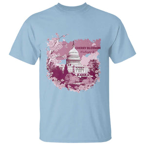 Washington DC Cherry Blossoms T Shirt Capitol Building Sakura TS11 Light Blue Print Your Wear